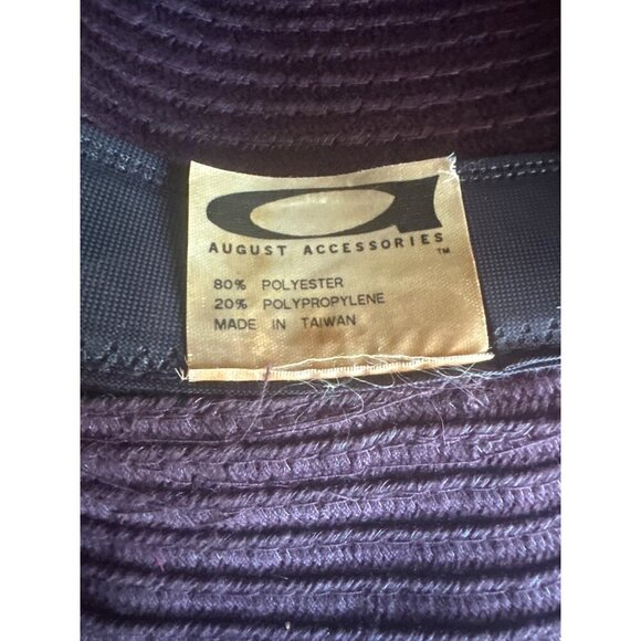 August Accessories Womens Plum Ribbed Cloche Hat With Bow Accent - Picture 5 of 5